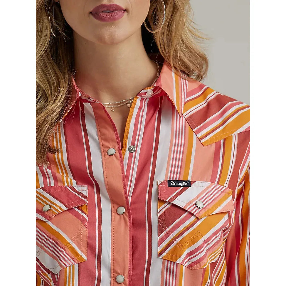 WRANGLER WOMENS ALL OCCASION SNAP SHIRT - SUNNY STRIPE