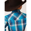 ROPER BOYS BLUE MOON PLAID WESTERN SHIRT