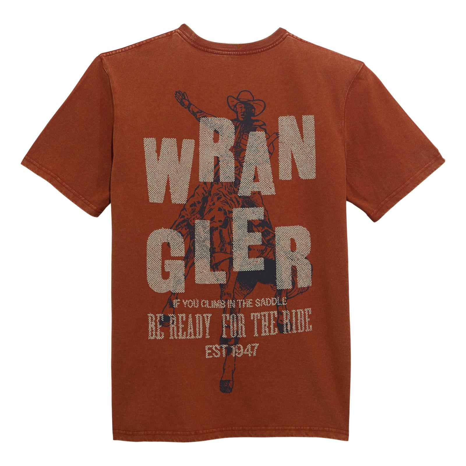 WRANGLER MENS GRAPHIC TEE - BRANDY BROWN