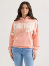 WRANGLER WOMENS BOLD LOGO HOODIE - PINK BUBBLE