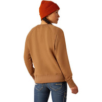 ARIAT WOMENS REBAR CROPPED SWEATSHIRT - KHAKI
