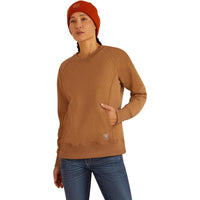 ARIAT WOMENS REBAR CROPPED SWEATSHIRT - KHAKI