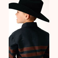 ROPER BOYS BORDER STRIPE WESTERN SHIRT