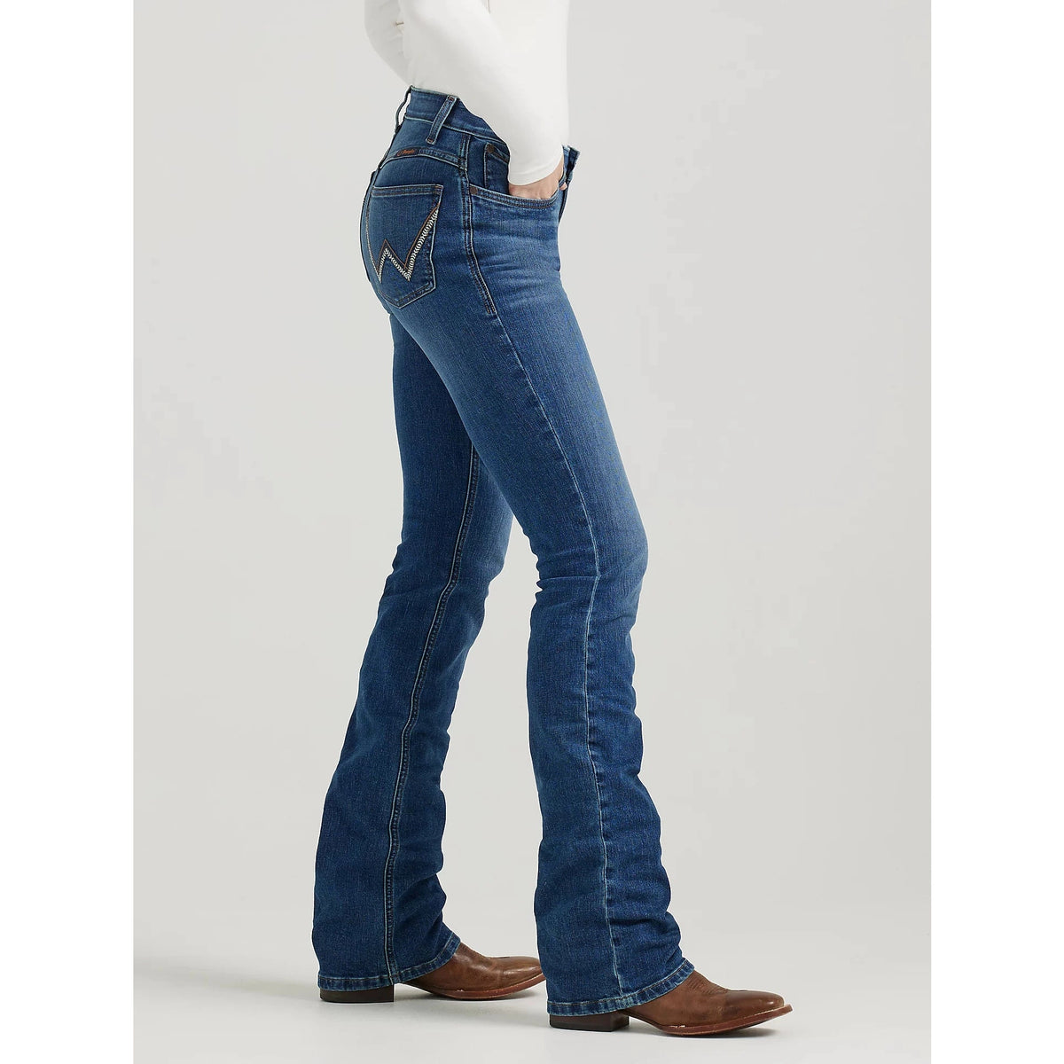 WRANGLER WOMENS WILLOW MID RISE BOOT CUT JEAN - NORAH