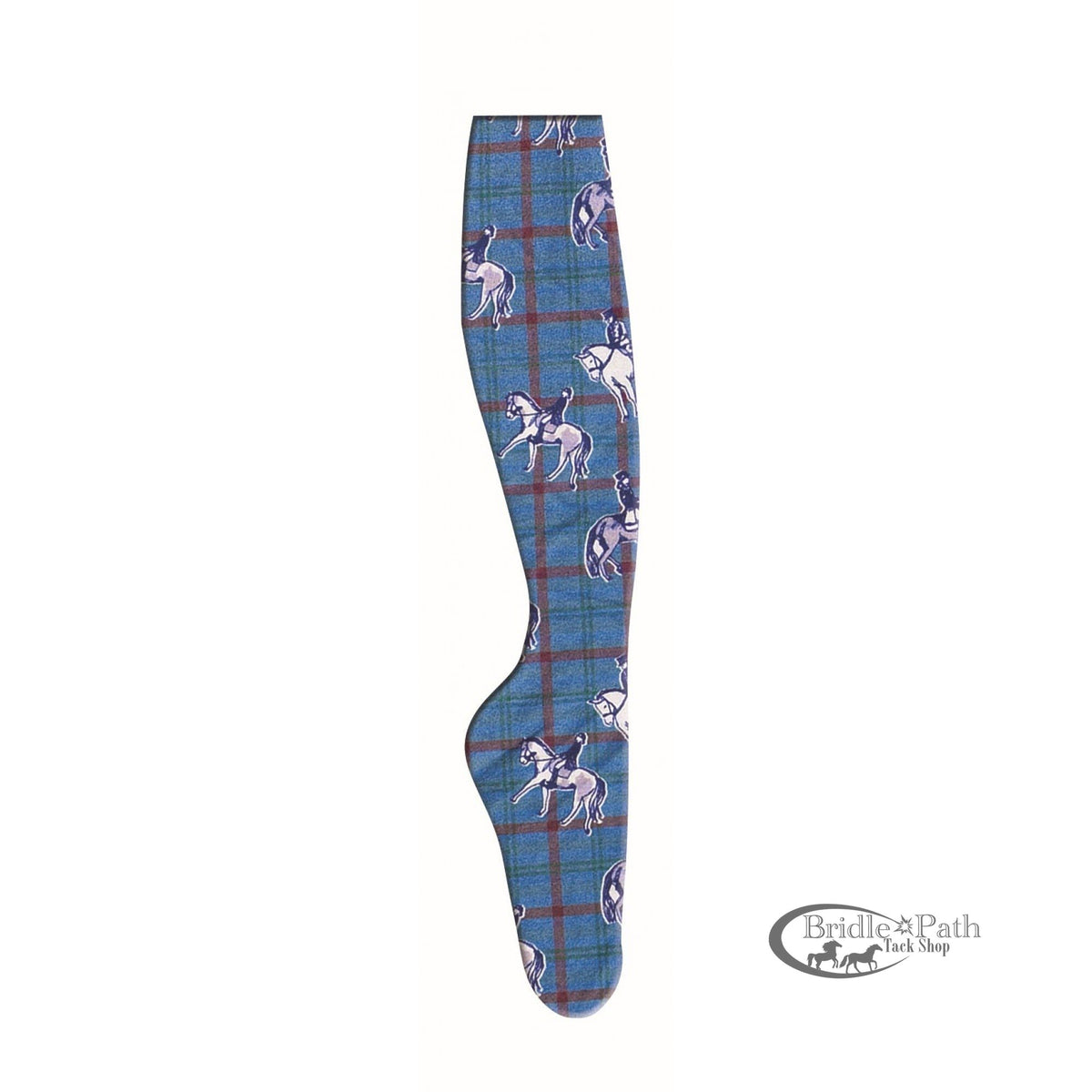 OVATION ZOCKS - BLUE PLAID HORSES