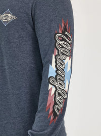 WRANGLER MENS LONG SLEEVE GRAPHIC SHIRT - DARK NAVY