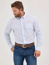 WRANGLER MENS CODY JOHNSON BUTTON DOWN SHIRT - PALE BLUE