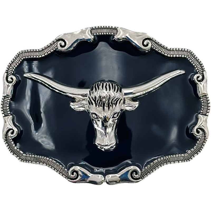 BULL BELT BUCKLE BLACK DESIGN