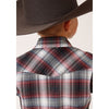 ROPER BOYS RED WHITE BLACK PLAID WESTERN SHIRT