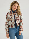 WRANGLER WOMENS WESTERN PRINT BOYFRIEND JACKET