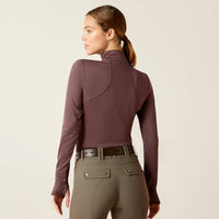 ARIAT WOMENS GRIDWORK 1/4 ZIP BASELAYER - HUCKLEBERRY