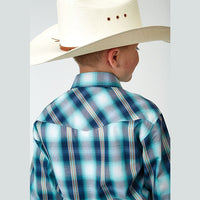 ROPER BOYS COOL BREEZE PLAID WESTERN SHIRT