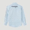 WRANGLER BOYS LOGO SNAP SHIRT - AQUA PRINT