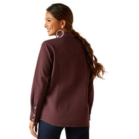 ARIAT WOMENS JURINGTON SNAP SHIRT - CLOVE BROWN