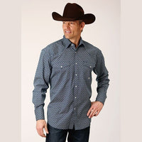 ROPER MENS DIAMOND PRINT WESTERN SHIRT