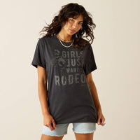 ARIAT GIRLS RODEO TEE SHIRT - CHARCOAL HEATHER