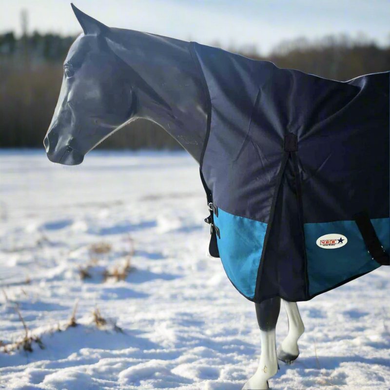 NORDIC STORM BREAKER 1200D - 100G HIGH NECK NAVY WITH TEAL BOTTOM TURNOUT