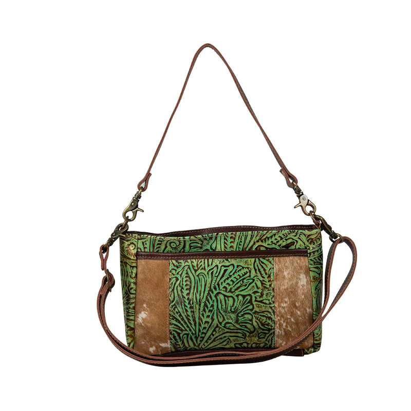 MYRA BLAZING BLOOM LEATHER & HAIRON BAG