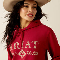 ARIAT WOMENS RANCH GOODS HOODIE - RIO RED