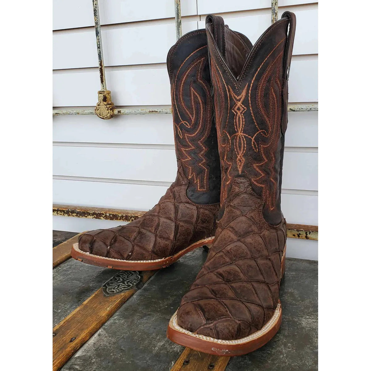 TANNER MARK MENS MONSTER FISH PRINT WESTERN BOOT