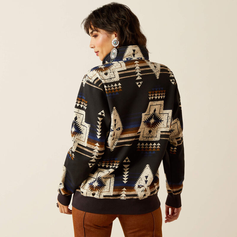 ARIAT WOMENS SIENNA 1/2 ZIP SWEATSHIRT - THORNSTONE PRINT