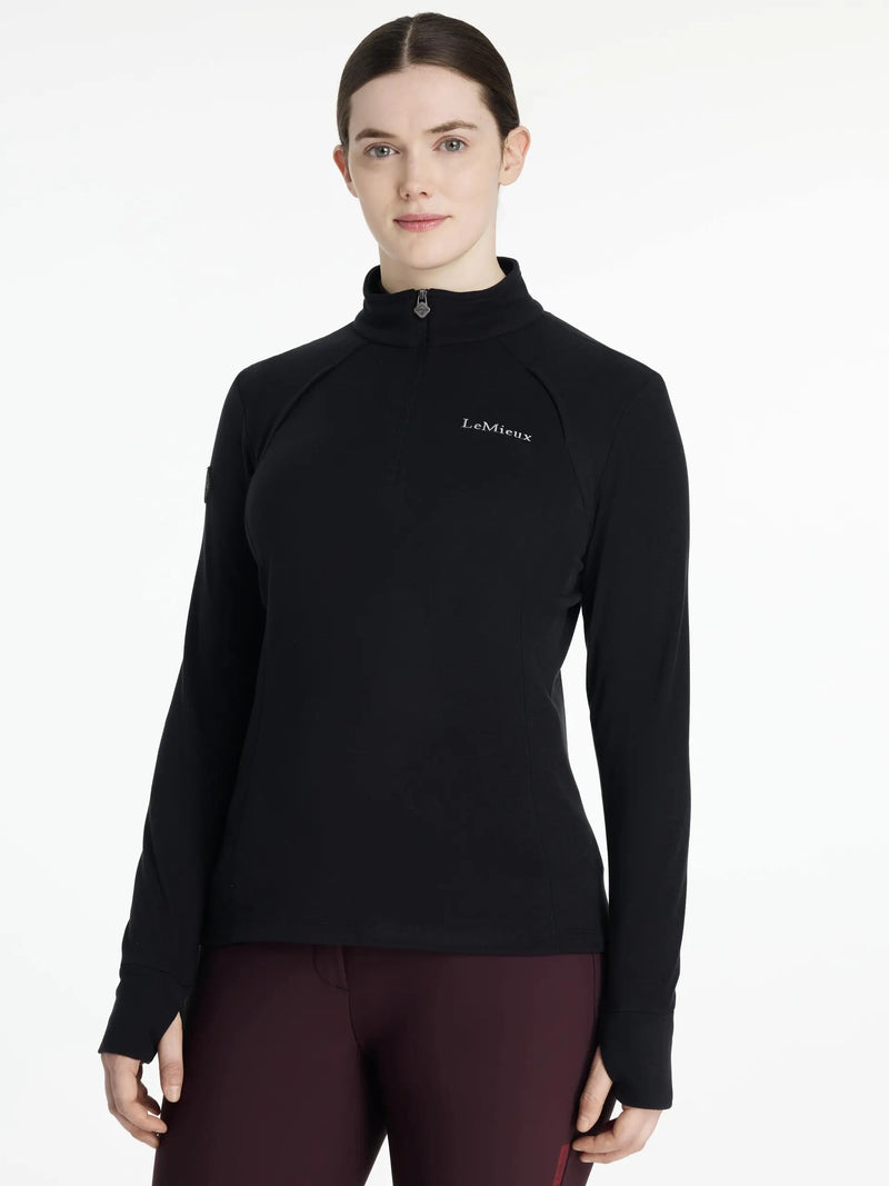 LEMIEUX FRANCES QUARTER ZIP FLEECE  - BLACK