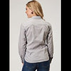 ROPER WOMENS SOLID SNAP WESTERN SHIRT - GREY