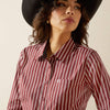 ARIAT WOMENS KIRBY STRETCH SHIRT - CABERNET STRIPE
