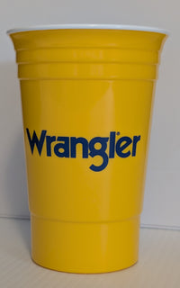 Wrangler heavy plastic Yellow Cups - Stadium Style, 16 Oz