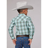 ROPER BOYS COLD SPRINGS PLAID WESTERN SHIRT - GREEN