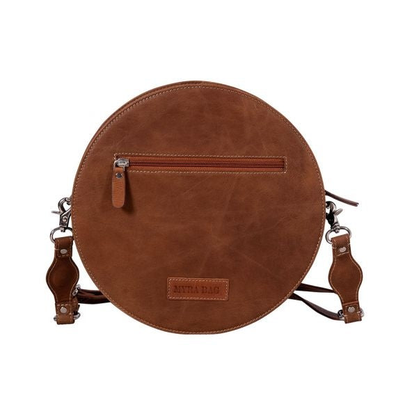 MYRA PRAIRIE DREAMS HAND TOOLED ROUND BAG