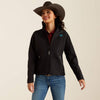 ARIAT WOMENS TEAM SOFTSHELL JACKET - BLACK/SERRANO SOUTHWEST PRINT