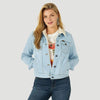 WRANGLER WOMENS RETRO SHERPA JEAN JACKET - BLEACHED DENIM