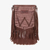 WRANGLER LEATHER FRINGE JEAN DEMIN POCKET CROSSBODY BAG