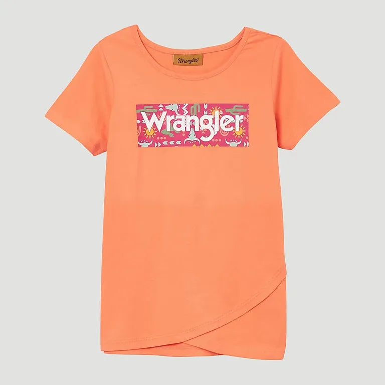 WRANGLER GIRLS WESTERN GRAPHIC TEE - ORANGE