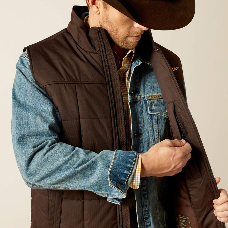 ARIAT MENS CRIUS INSULATED VEST - BROWN
