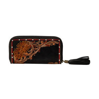 MYRA CAVENDER TRAIL HAND TOOLED WALLET