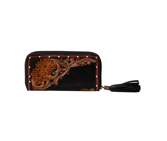 MYRA CAVENDER TRAIL HAND TOOLED WALLET