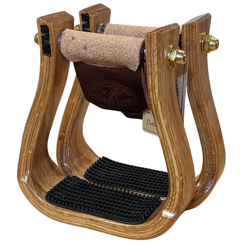 NETTLES BARREL RACING STIRRUP - BROWN VARNISH