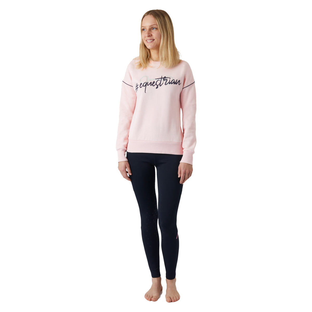 HORZE ASHLYN YOUNG RIDER CREW NECK SWEATER - MAUVE CHALK