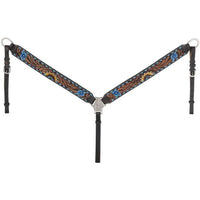 ROYAL KING SUNFLOWER &  BUCKSTITCH HEADSTALL & BREASTCOLLAR SET