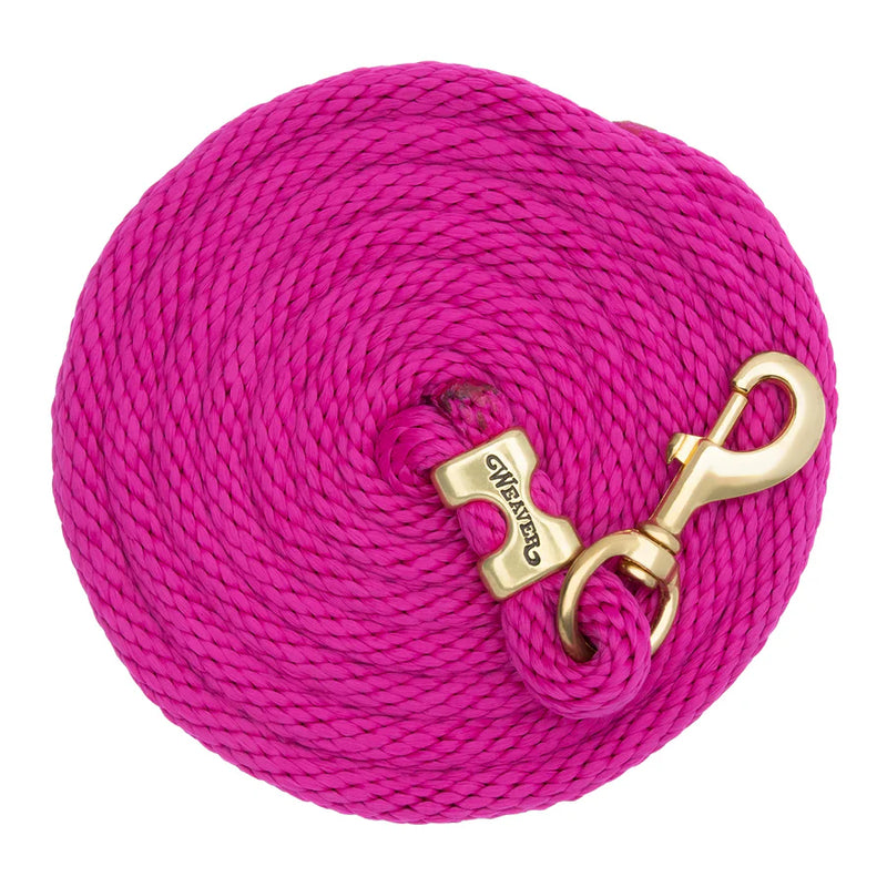 WEAVER LEATHER POLY LEAD ROPE 10' WITH SOLID BRASS SNAP - SOLID COLORS