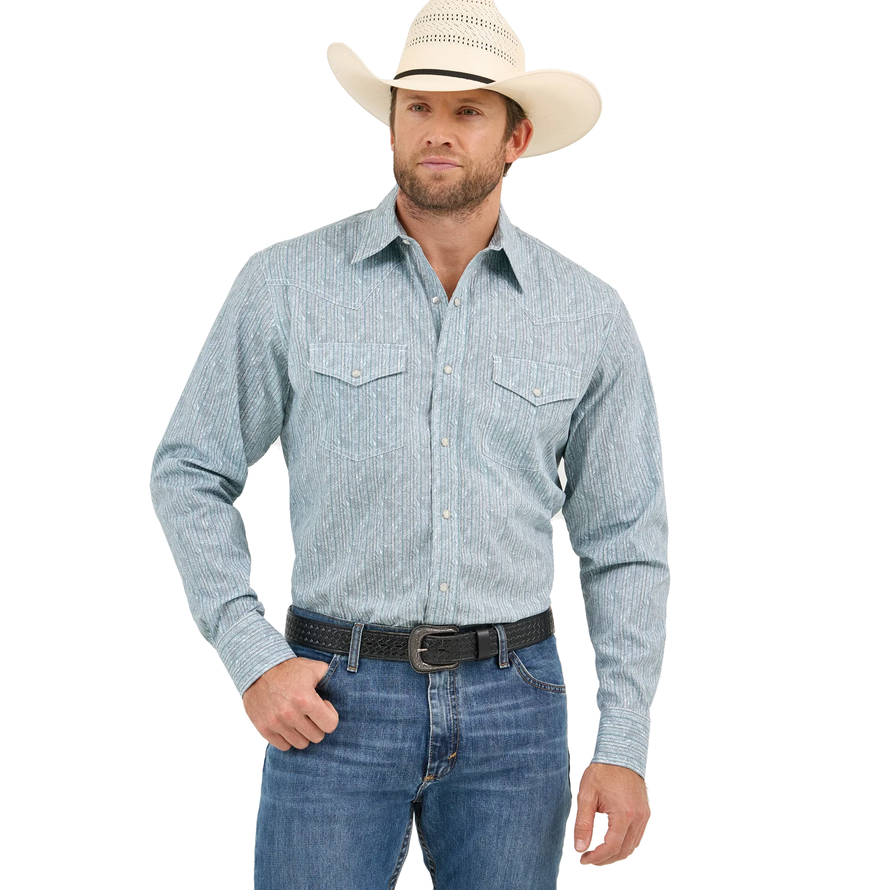 WRANGLER MENS 20X COMPETITION ADVANCED SHIRT - CLASIC FIT - TURQUOISE