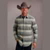 STETSON MENS SERAPE DOBBY WESTERN SHIRT - TWILL STRIPE