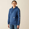 ARIAT WOMENS REBAR GRAPHIC HOODIE - ENSIGN BLUE