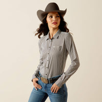 ARIAT WOMENS KIRBY PRO SHIRT - RELIC WHITE STRIP