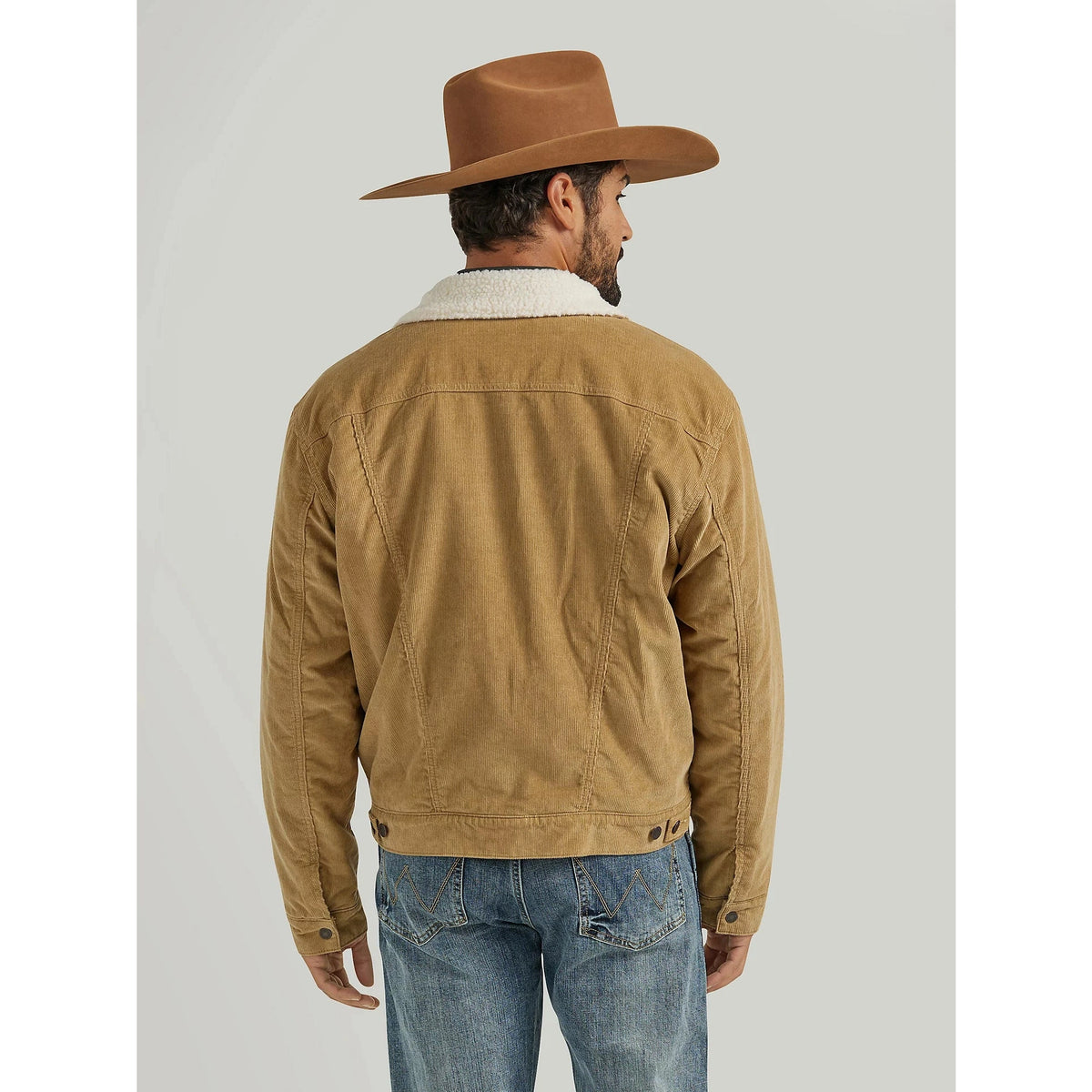 WRANGLER MENS SHERPA LINED CORDUROY JACKET - WHEAT