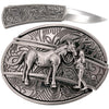 Womens Cowgirl Up Rodeo Western Horse Oval Belt Buckle