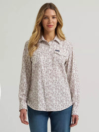 2026 - WRANGLER WOMENS ARIA PERFORMANCE SHIRT - WHITE HORSE PRINT