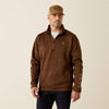 ARIAT MENS CALDWELL LOGO 1/4 ZIP SWEATER - CARAFE